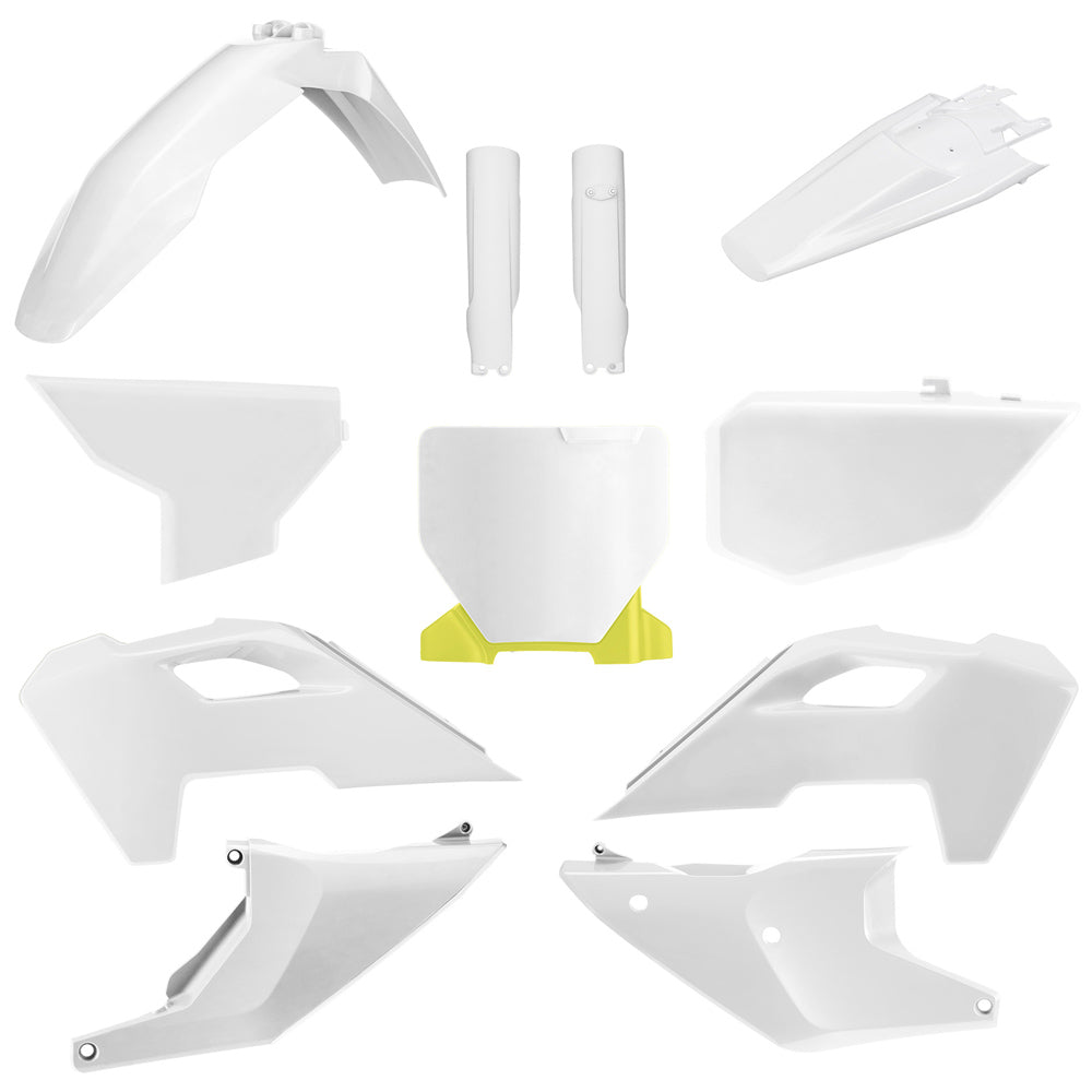 POLISPORT BOX KIT INC FORK GUARDS HUSQVARNA TC/FC 23-24  WHITE