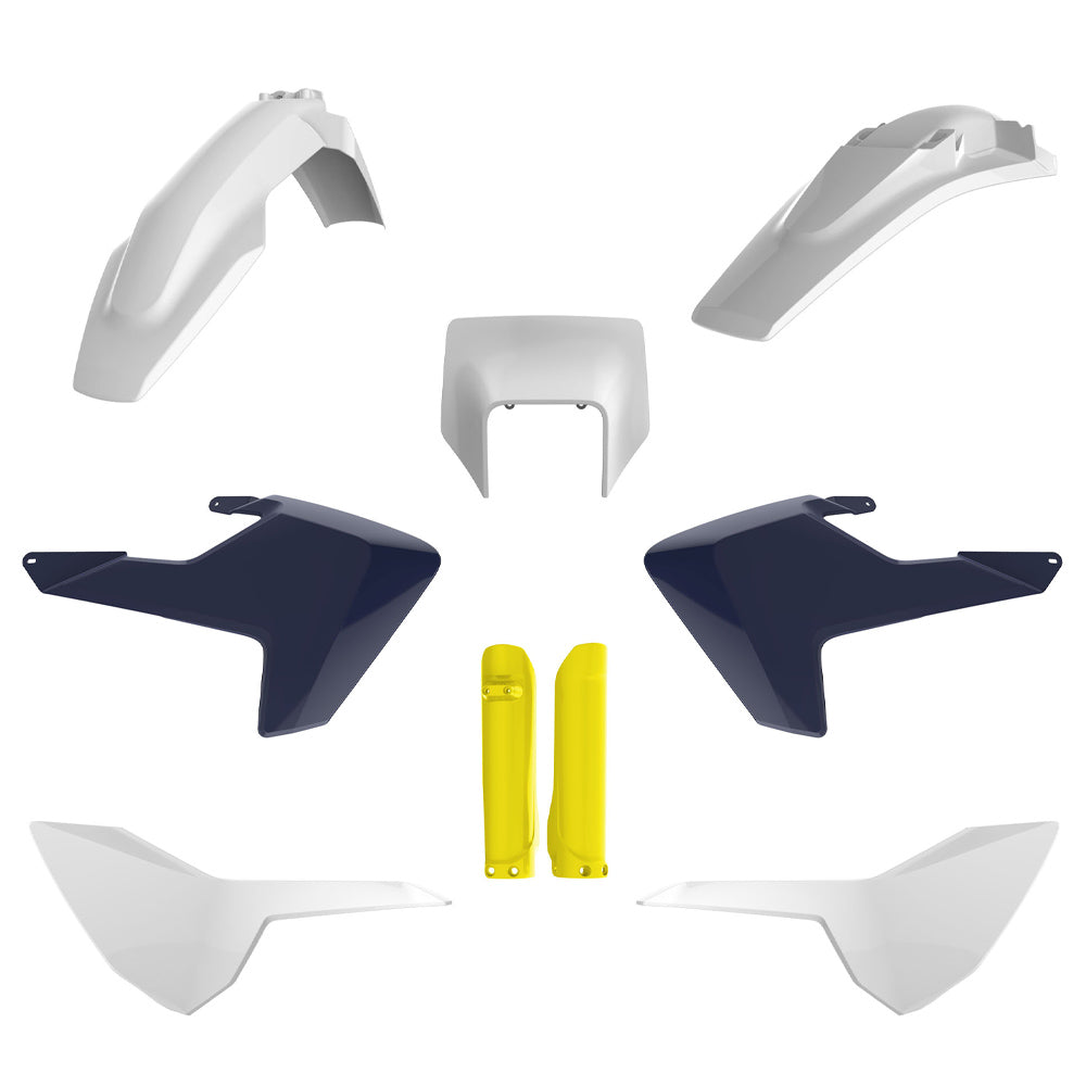 POLISPORT BOX KIT INC FORK GUARDS HUSQVARNA TE150-300, FE250-501 17-19, OEM 17-18  OEM