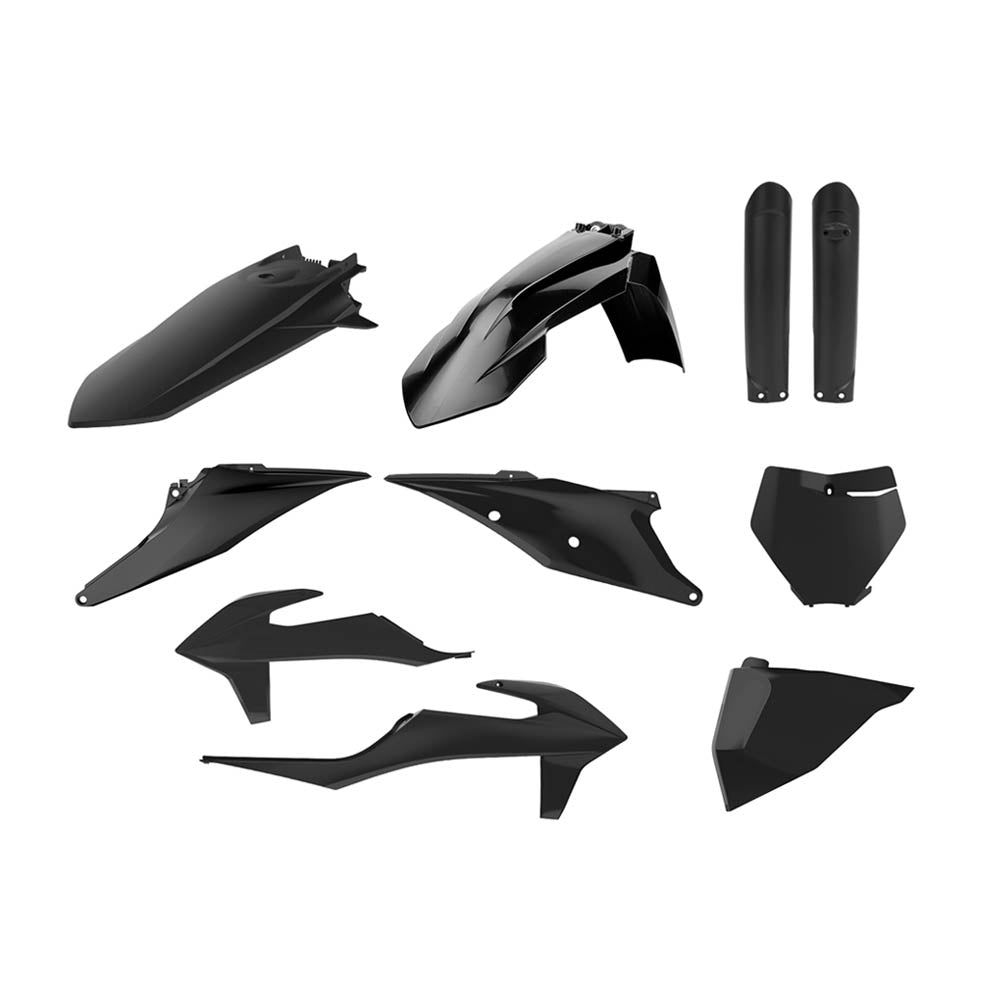 POLISPORT BOX KIT INC FORK GUARDS KTM SX/SX-F/XC/XC-F 19-22  BLACK