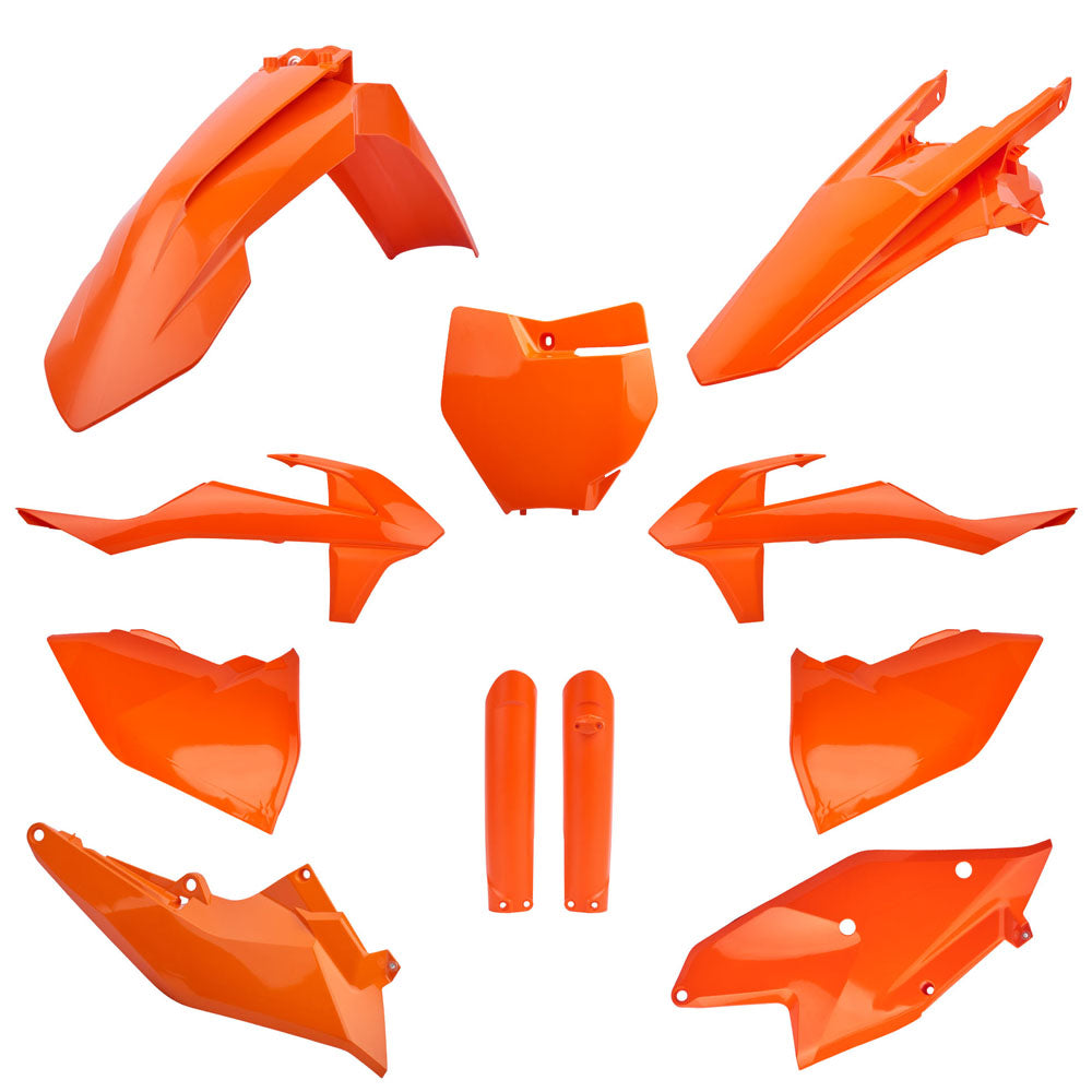 POLISPORT BOX KIT INC FORK GUARDS KTM SX/SX-F/XC/XC-F 16-18, SX250 17-18  ORANGE