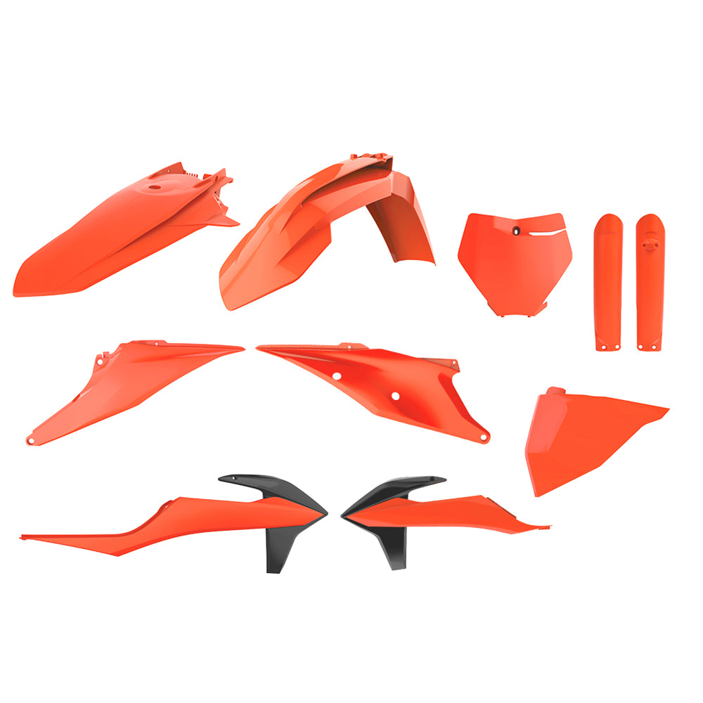POLISPORT BOX KIT INC FORK GUARDS KTM SX/SX-F/XC/XC-F 19-22  FLUORESCENT ORANGE