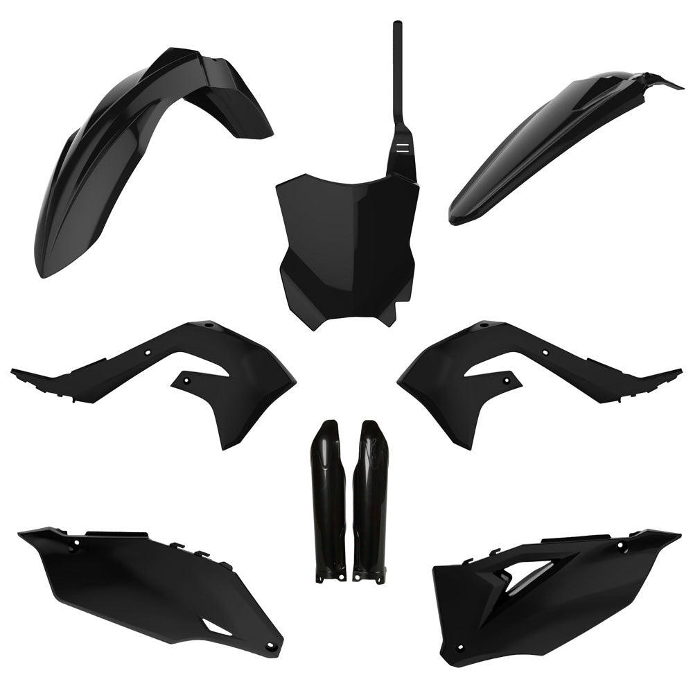 POLISPORT BOX KIT INC FORK GUARDS KAWASAKI KX250F 21-24, KX450F 19-23 OEM19  BLACK