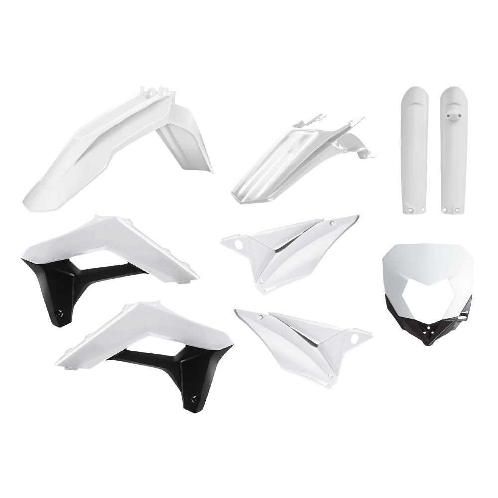 POLISPORT BOX KIT INC FORK GUARDS SHERCO SE-R/SE-F 17-23  WHITE/BLACK