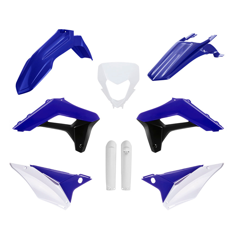 POLISPORT BOX KIT INC FORK GUARDS SHERCO SE-R/SE-F 2024  BLUE|WHITE
