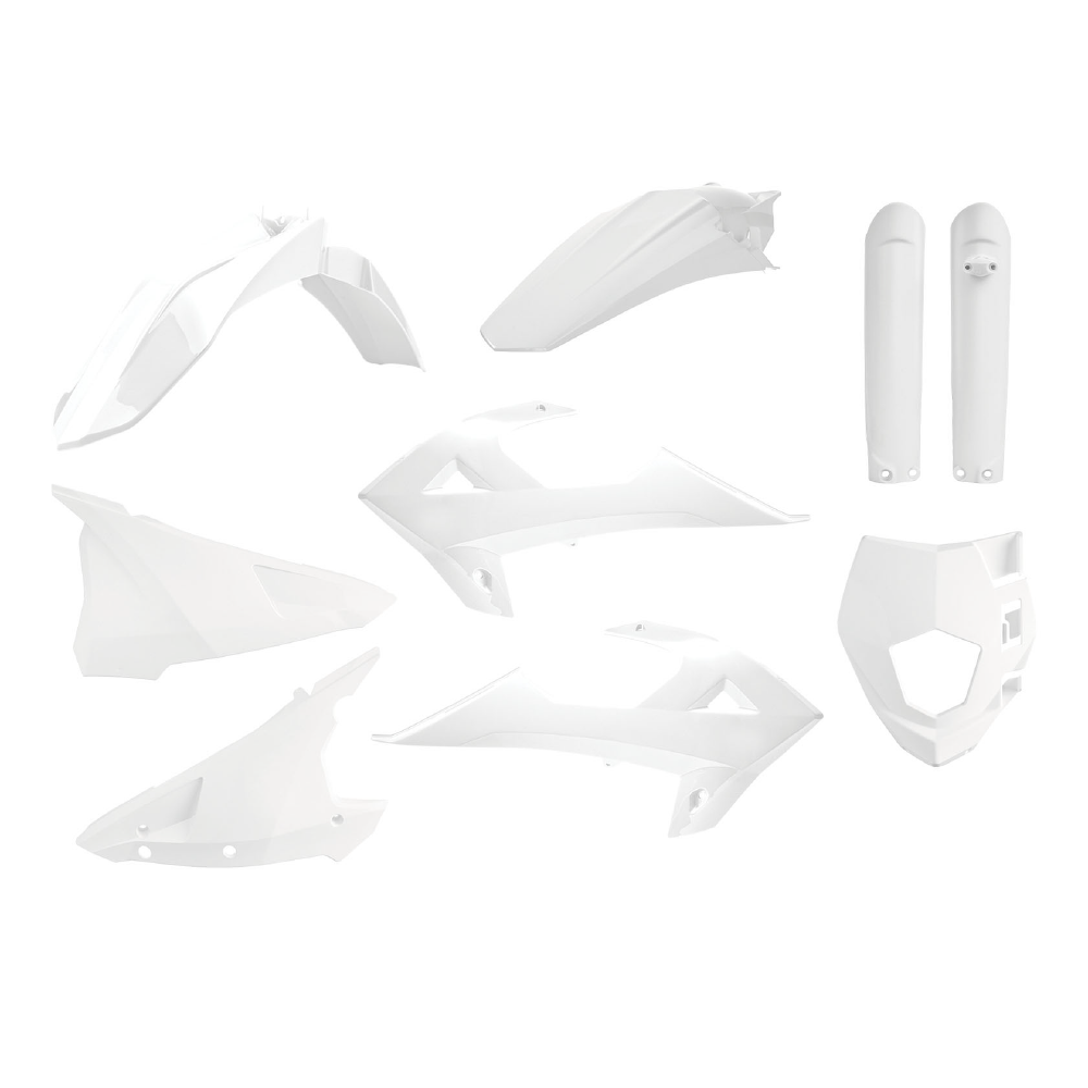 POLISPORT BOX KIT INC FORK GUARDS GAS GAS/RIEJU EC250-300 18-20, MR200-300 21-25  WHITE