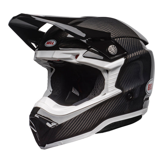 Bell MX 2023 Moto-10 Spherical Mips Adult Helmet (Gloss Black Carbon/White)