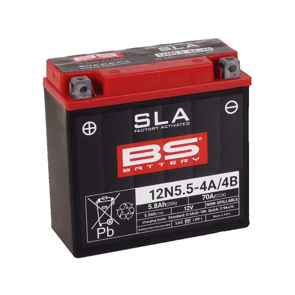 BS Battery 12N5.5-4A SLA (12N5.5-4A/4B SLA) (WC) Factory Activated Battery