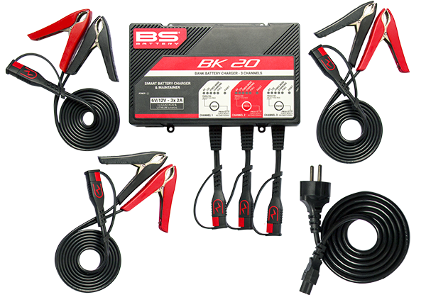 Bs Batteries Battery Charger 12V 3 X 2A, 3 Bank Charger BS-BK20 !!! *** Eu Socket *** !!!