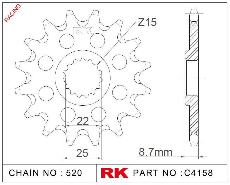 CST Sprocket Front Grooved RK-C4158-14-Q8 JTF1901 Afam 73301 Supersprox    1901-14