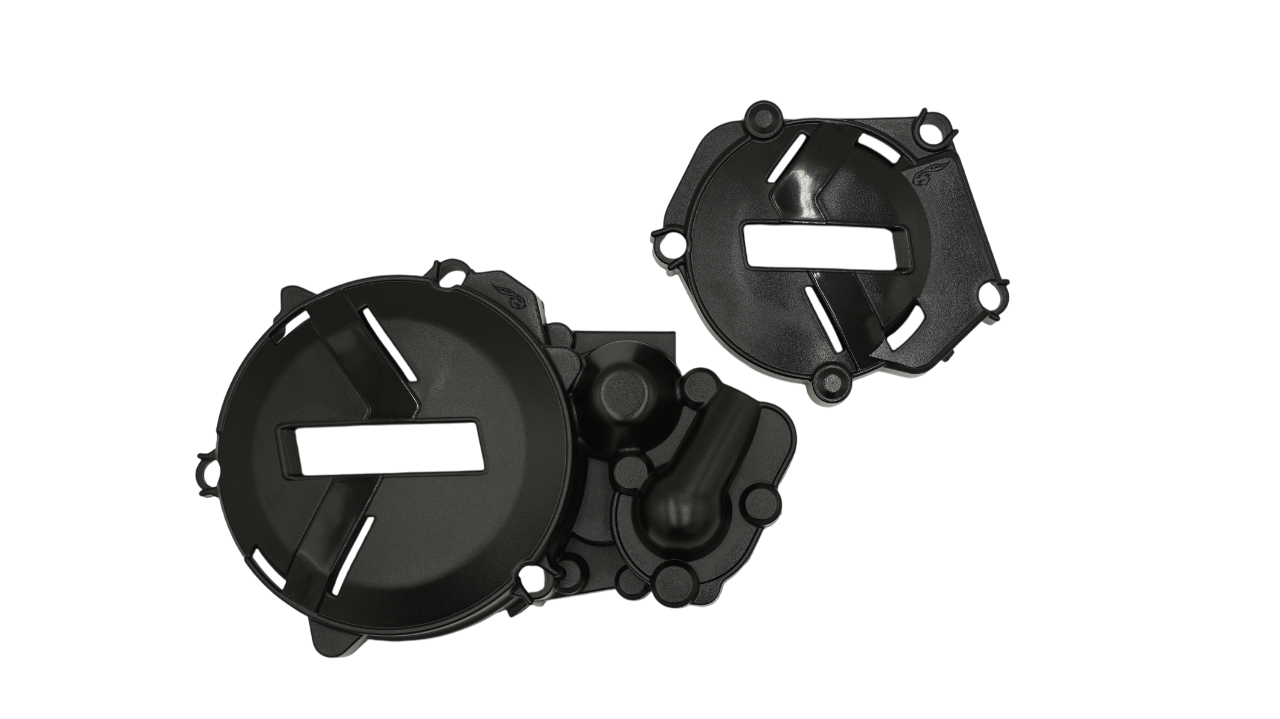 AMX Clutch and Ignition Cover Protector Kit - Yamaha YZ250 2005-on / Yamaha YZ250X 2016-on - Black