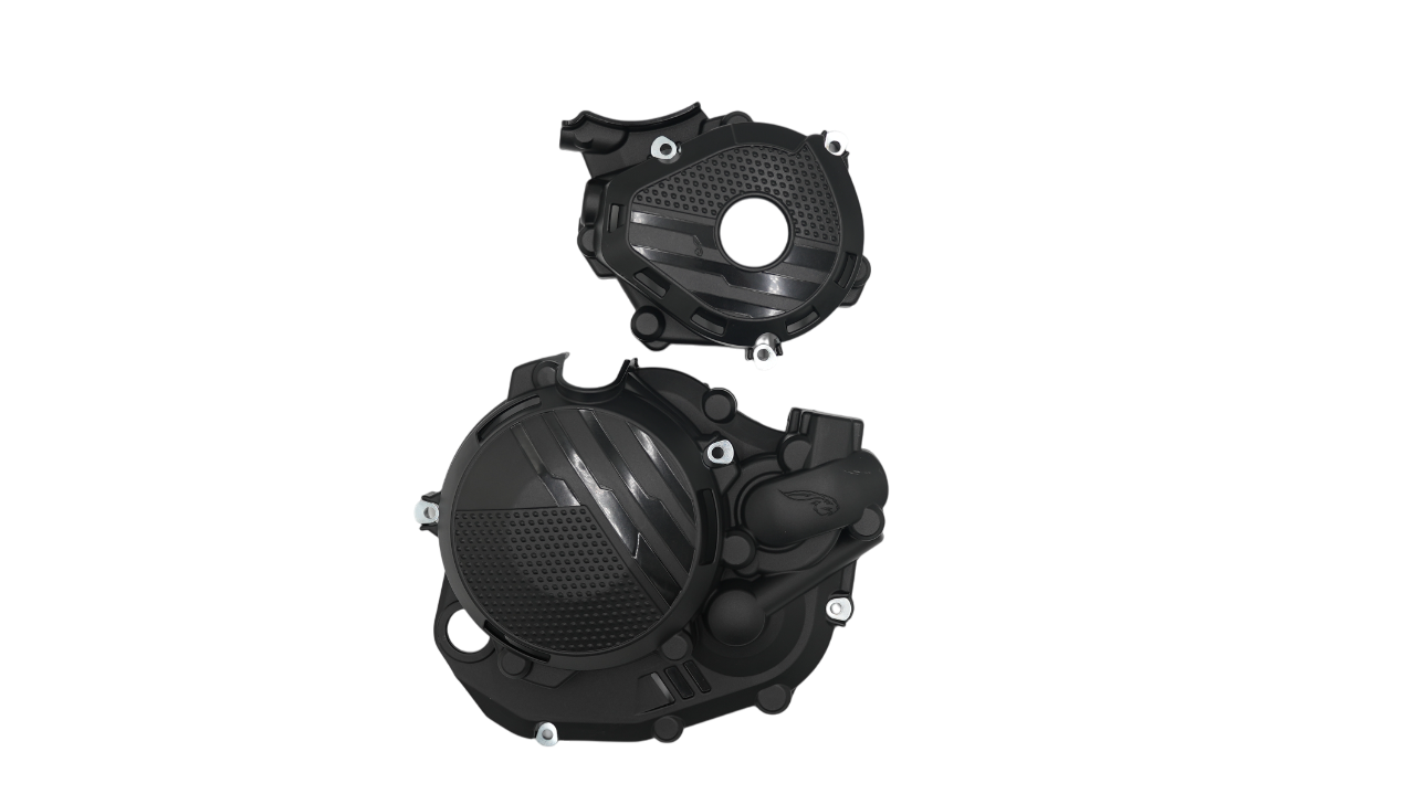 AMX Clutch and Ignition Cover Protector Kit - KTM SX-F / Husqvarna FC 450 2023-on - Black