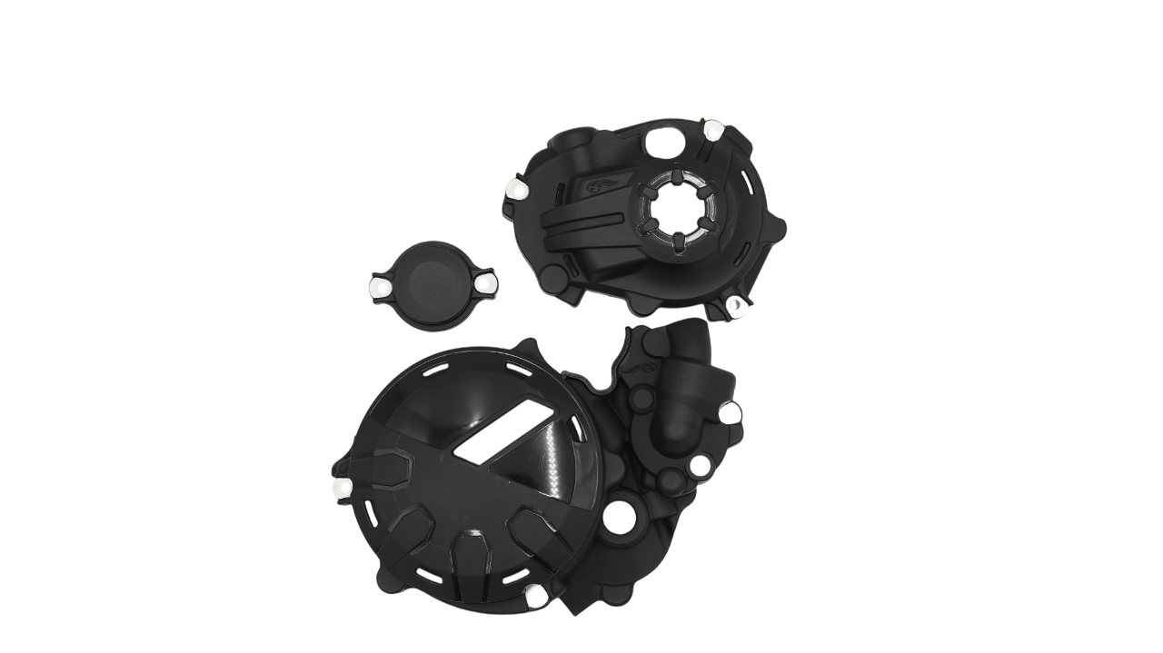 AMX Clutch and Ignition Cover Protector Kit - Yamaha YZ250F / 250X 2019-2025 / Yamaha WR250F 2020-2025 - Black