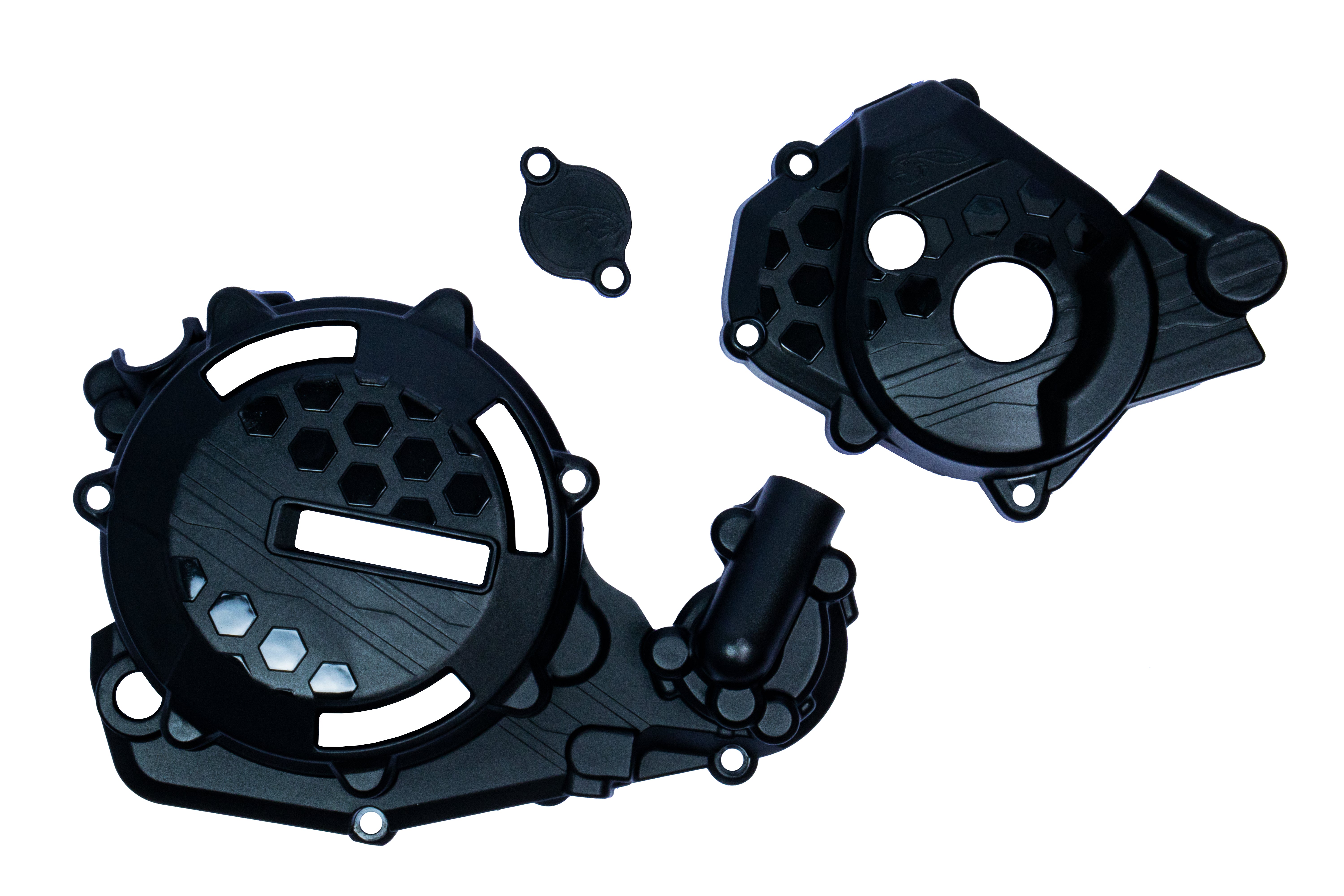 AMX Clutch and Ignition Cover Protector Kit - Kawasaki KX450F 2019-on - Black
