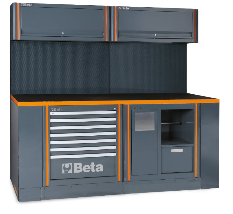 Workshop Workstation with Workbench, 7-Drawer Module, Service Module ...