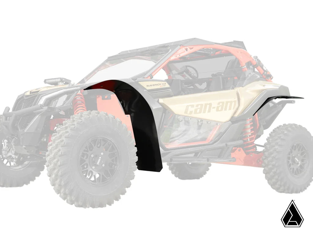 SuperATV Canam Maverick X3 Low Profile Wheel Arch Fender Flares Mud Guards, Assault Industries Ff-ca-x3-002