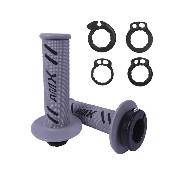 AMX Lock-On Pro Grips - Yamaha Kawasaki Suzuki Fitment - Grey/Black