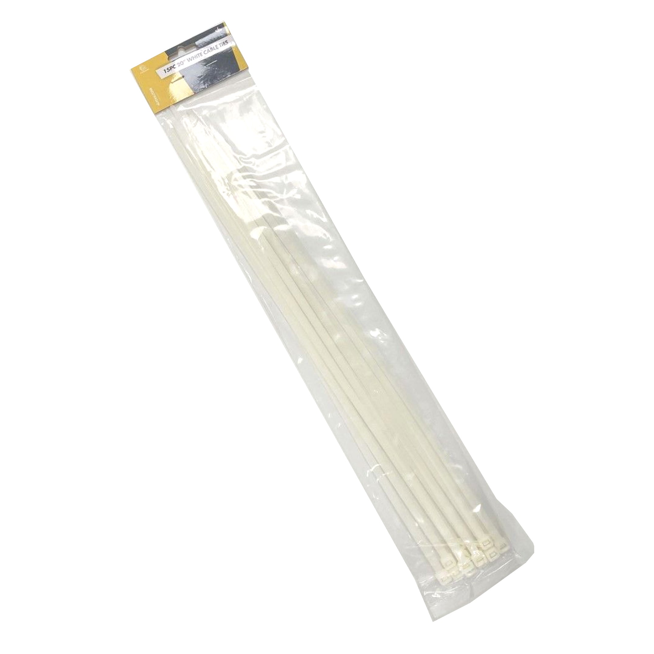 Toolzone Cable Ties 15PC 20" White 7MM Wide Nylon 66 - Toolzone KDPEL080