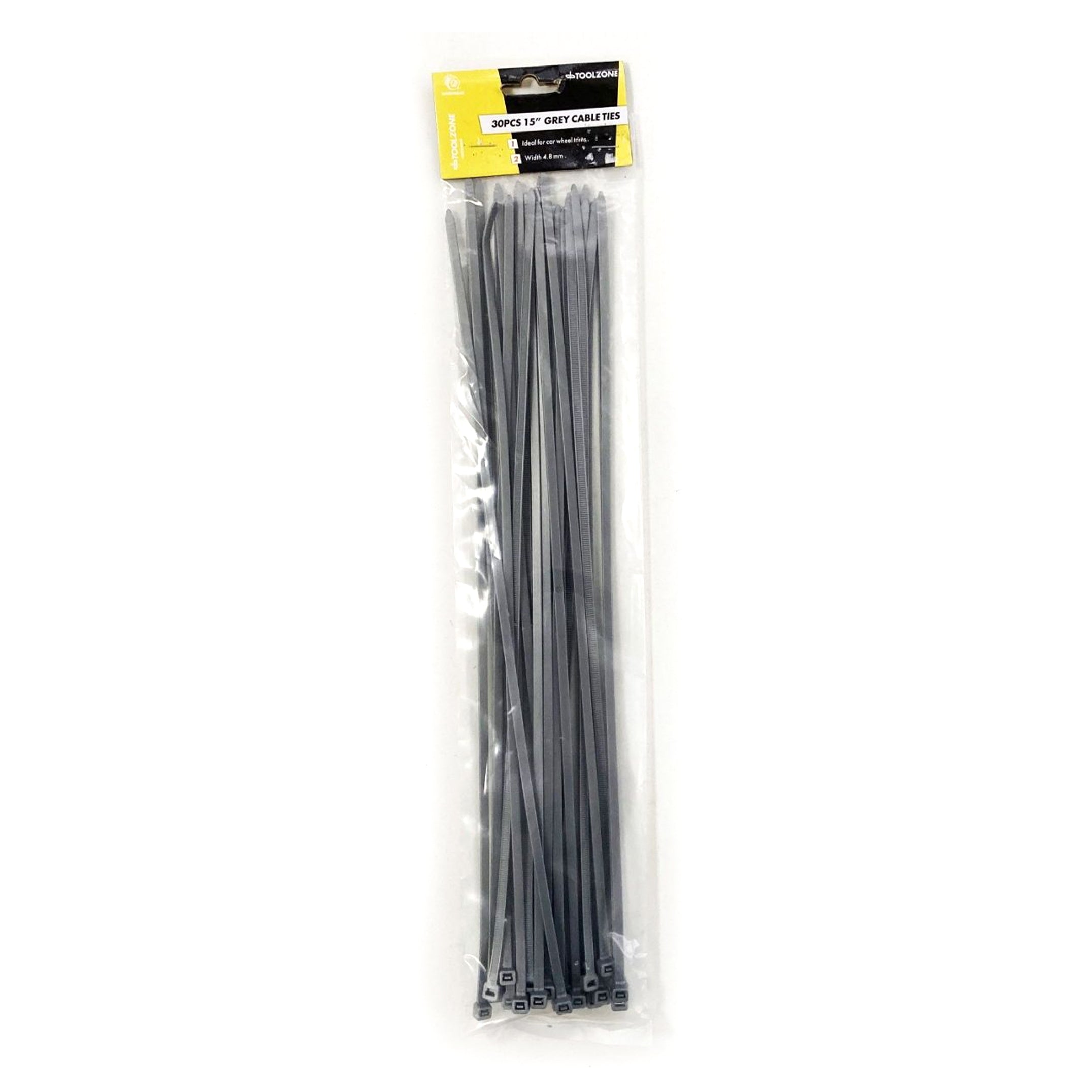 Toolzone Cable Ties 30PC 15" Silver 4.0mm Wide - Toolzone KDPEL104