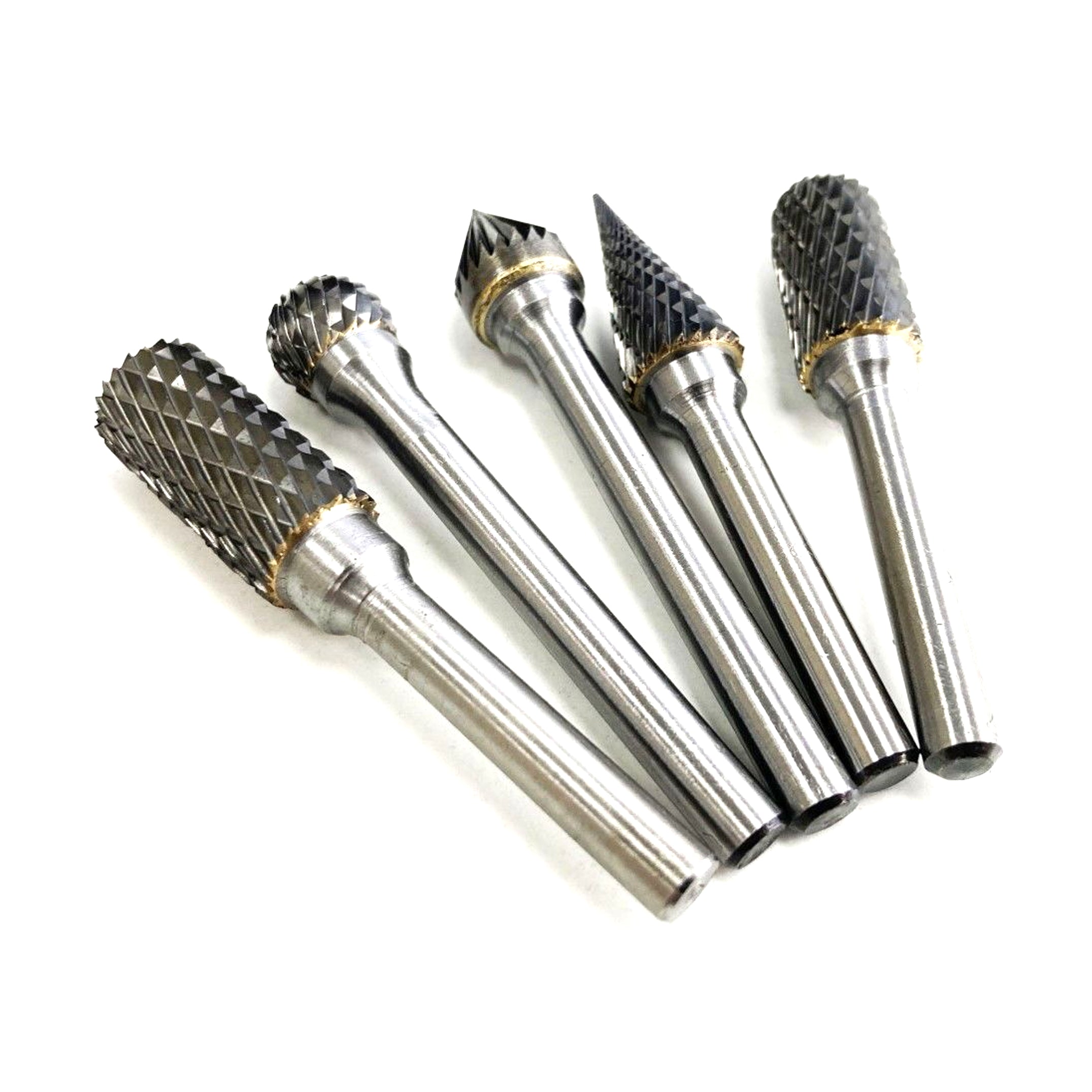 Toolzone Rotary Rasp Tungsten Carbide Double Diamond Cut Set 5 Piece 6MM Shank - Toolzone KDPHB103