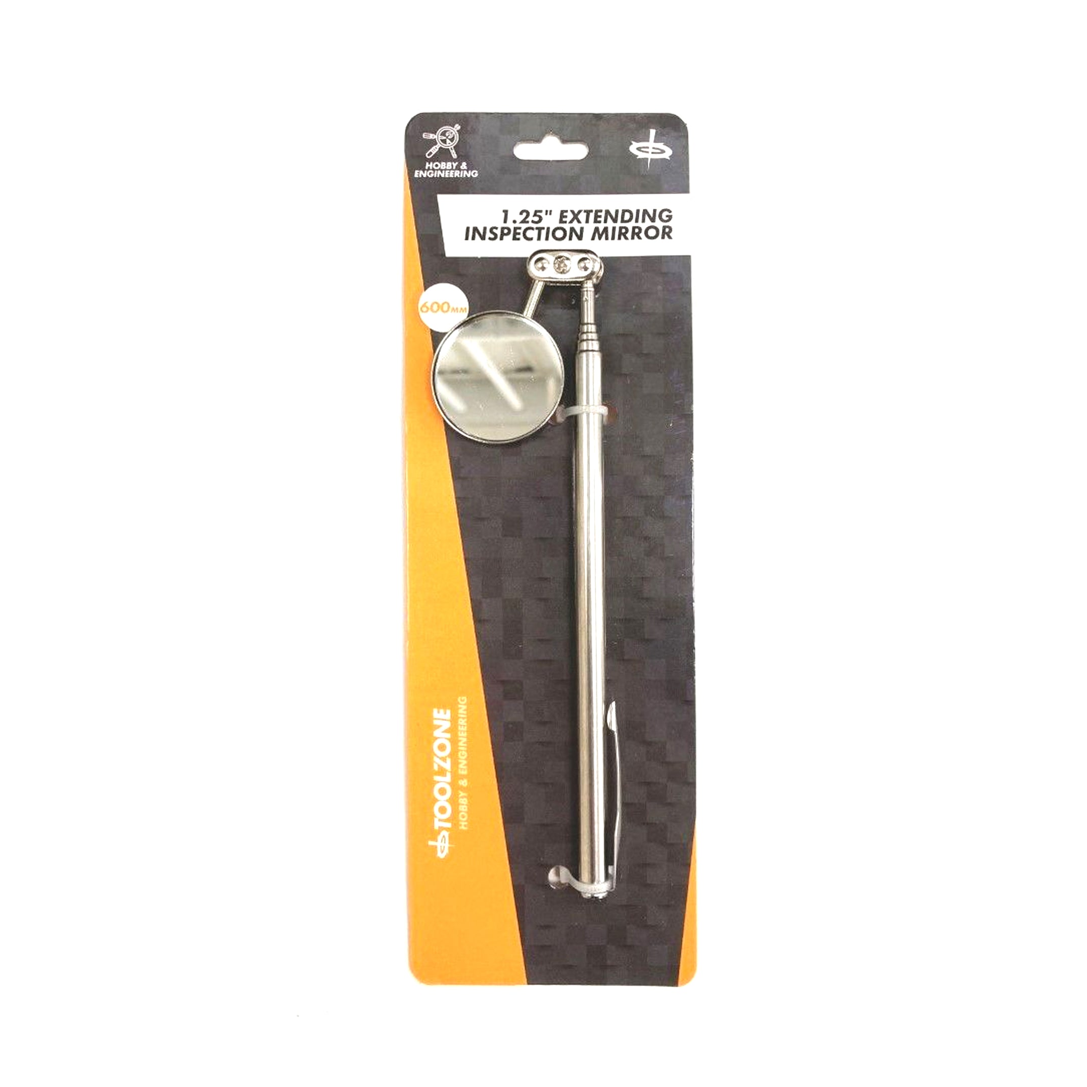 Toolzone Extending Inspection Mirror 1.25" 360â° Swivel Ball Joint 30MM Extends To 23" - Toolzone KDPHB229