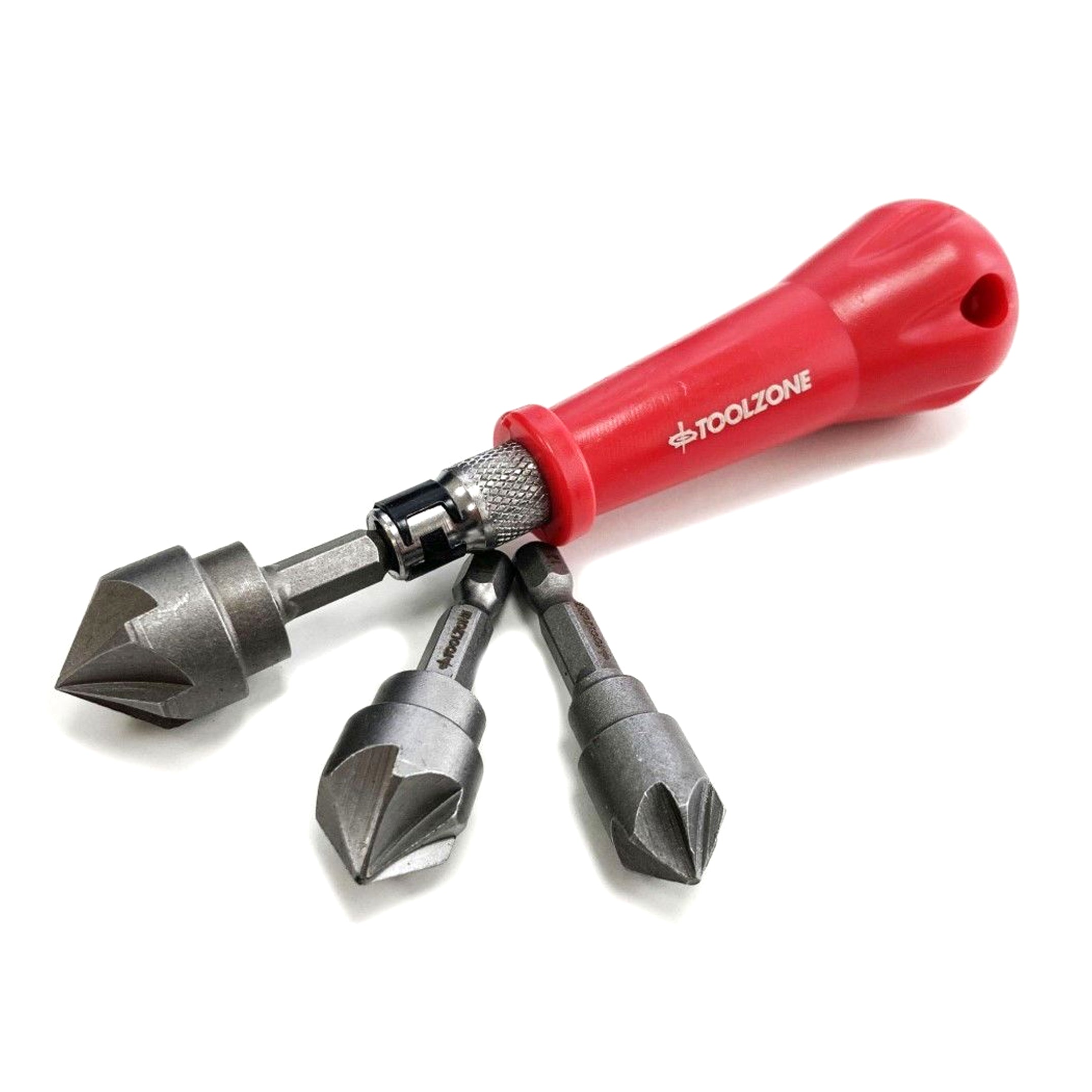 Toolzone Countersink Set 3PC With Handle 12MM 16MM 19MM 1/4" Hex Shank - Toolzone KDPWW167