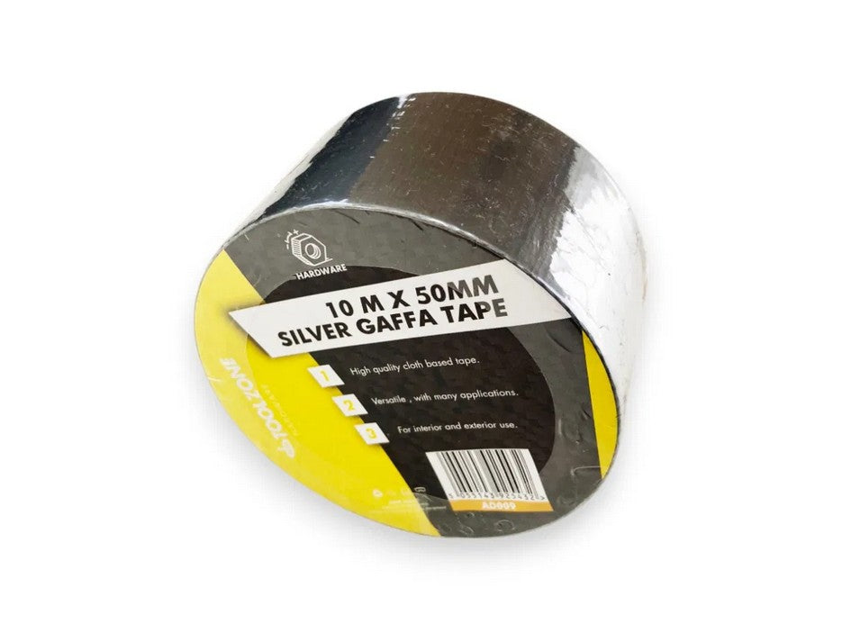 Toolzone Silver 50mm X 10METER Gaffa Tape / Duct Tape - Toolzone KDPAD009