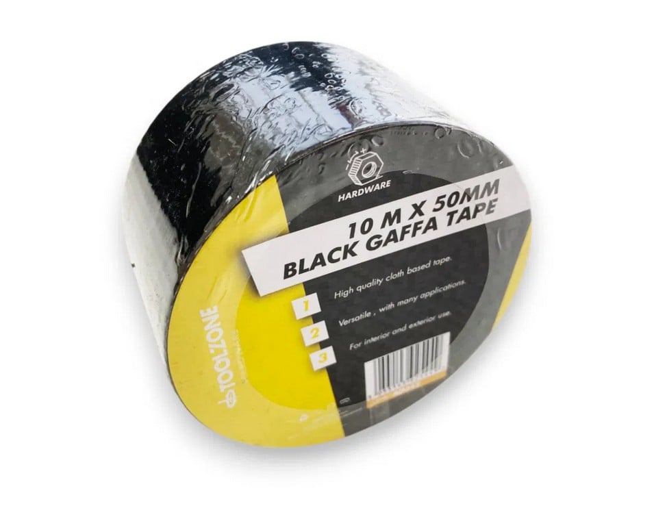 Toolzone Black 50mm X 10METER Gaffa Tape / Duct Tape - Toolzone KDPAD042