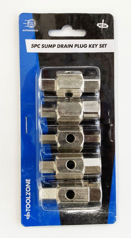 Toolzone Drain Plug Keys 5PC Double Ended 10 Sizes - Toolzone KDPAU333