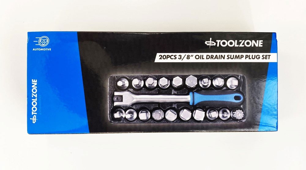 Toolzone Drain Plug Sump Key Set 3/8" 20PC - Toolzone KDPAU350