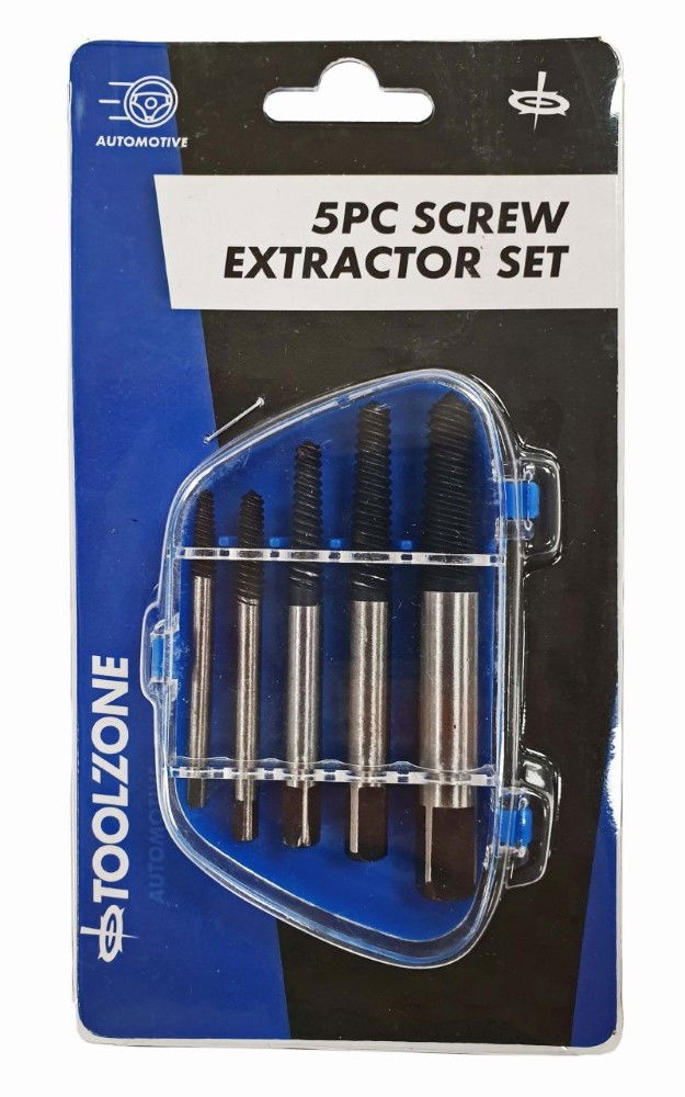 Toolzone Screw Extractor Set 5PC 3-19MM - Toolzone KDPDR185