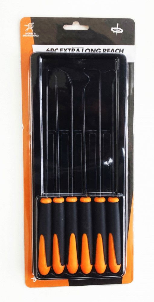 Toolzone Long Reach Pick Set 6 Piece Soft Grip 24CM Length - Toolzone KDPHB194