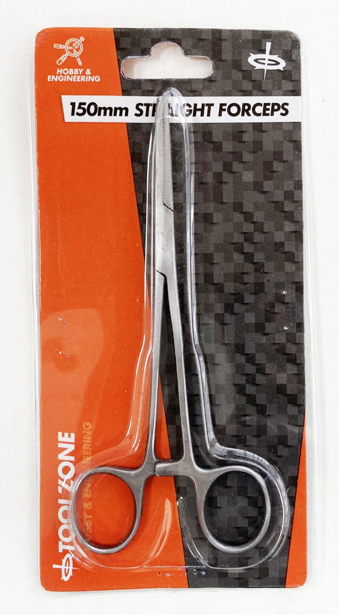Toolzone Straight Forceps 150MM Stainless Steel Locking Serrated Jaw - Toolzone KDPHB218
