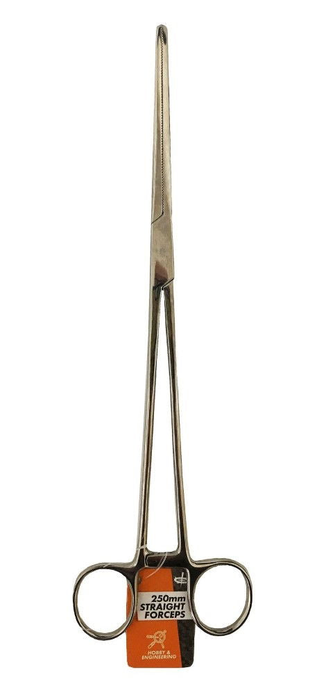 Toolzone Straight Forceps 10" Stainless Steel Locking Serrated Jaw - Toolzone KDPHB220