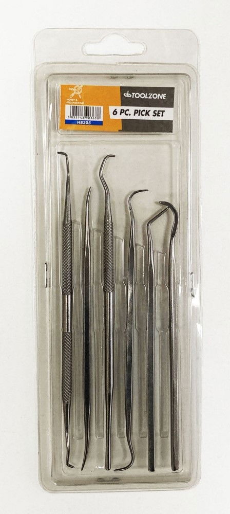 Toolzone Pick Set 6PC Stainless Steel Grade 410 - Toolzone KDPHB305