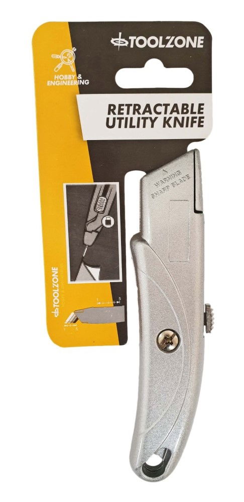 Toolzone Utility Knife Retractable With Blade Storage - Toolzone KDPKN047