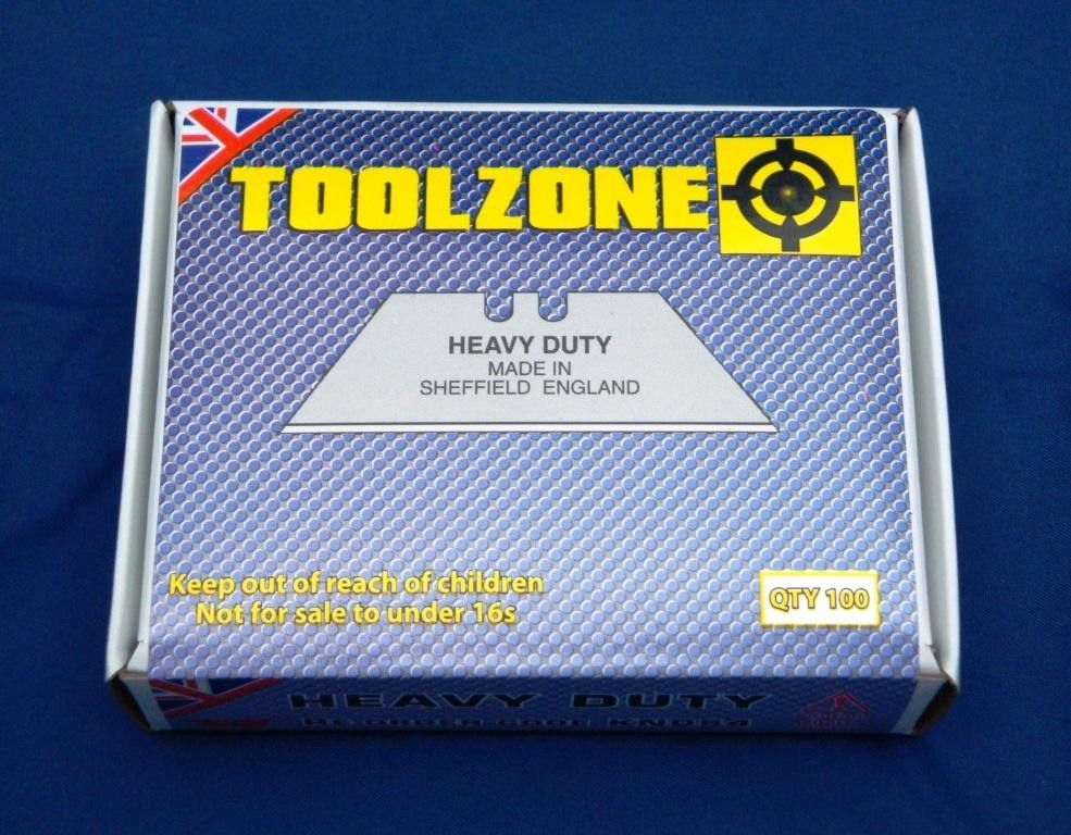 Toolzone Utility Knife Blades English Made 100PC Box - Toolzone KDPKN054