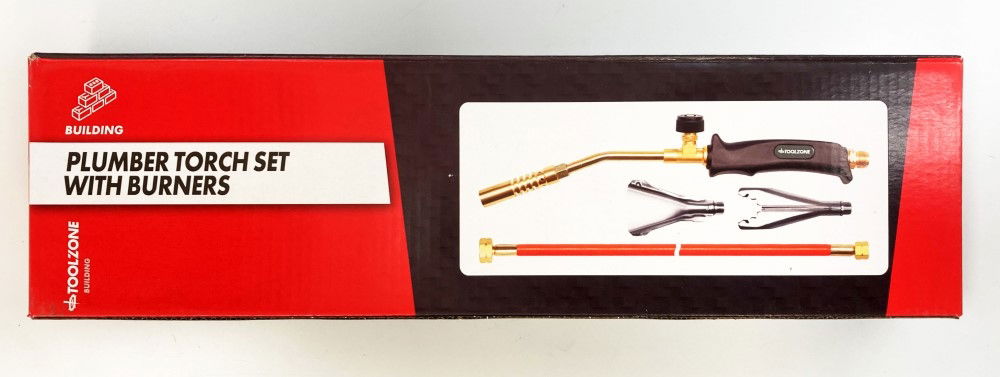 Toolzone Plumber Gas Torch Kit With 1.5m Hose Variable Control Propane Only - Toolzone KDPPB022