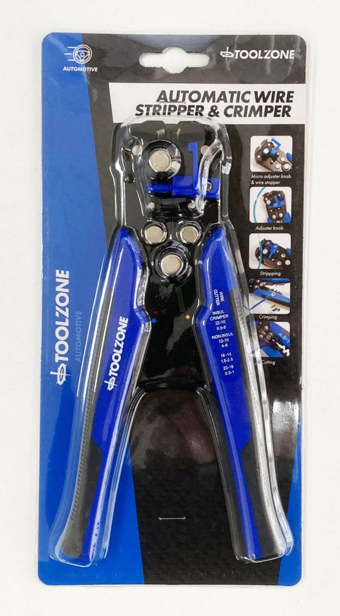 Toolzone Auto Wire Stripper And Crimpers 10-24 Awg 0.2-6.0mmâ² - Toolzone KDPPL298