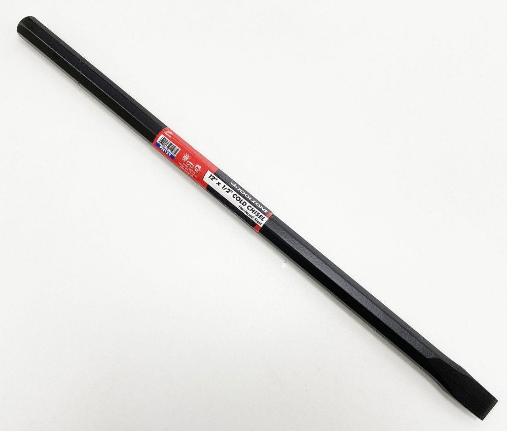 Toolzone Cold Chisel 12" X 1/2" Drop Forged Hardened Steel Black Finish - Toolzone KDPPN159