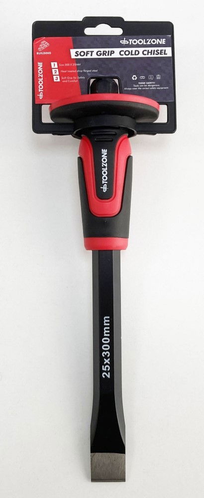 Toolzone Cold Chisel 300 X 25MM Drop Forged Steel Soft Grip - Toolzone KDPPN169