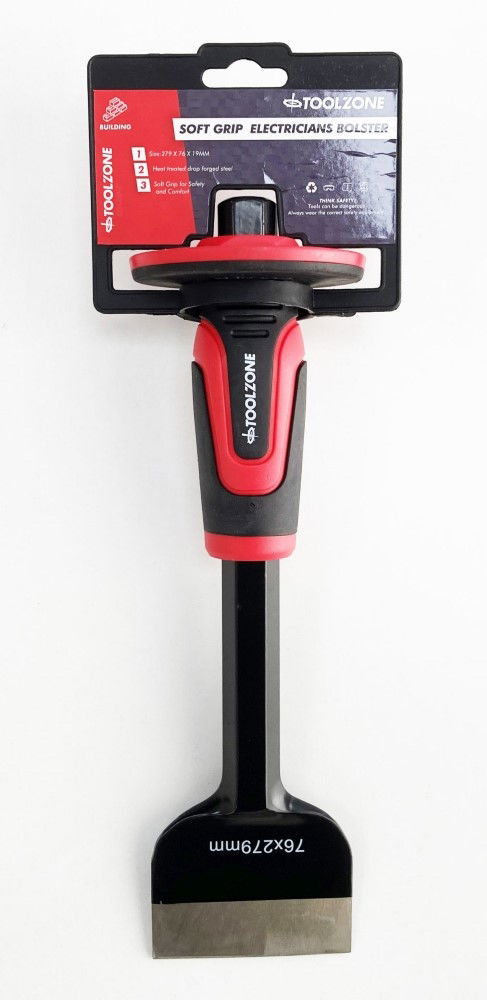 Toolzone Electricians Cold Chisel 279 X 76 X 19MM Drop Forged Steel Soft Grip - Toolzone KDPPN170