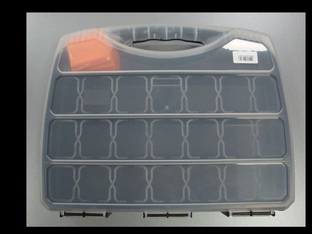 Toolzone Organiser 380MM 22 Section With Interchangeable Dividers And Clear Lid - Toolzone KDPTB091