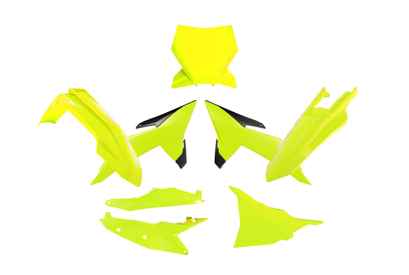 Rtech PLASTIC KIT 6PCS KTM SX SXF XC XC-F 2025, R-TECH R-KITKTM-GF0-025 NEON YELLOW