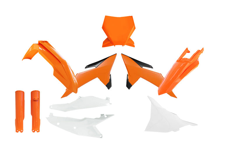 Rtech Plastics Plastic Kit 7pcs KTM SX SXF XC XC-F 2025, R-tech R-kitKTM-oem-715 Orange Black White