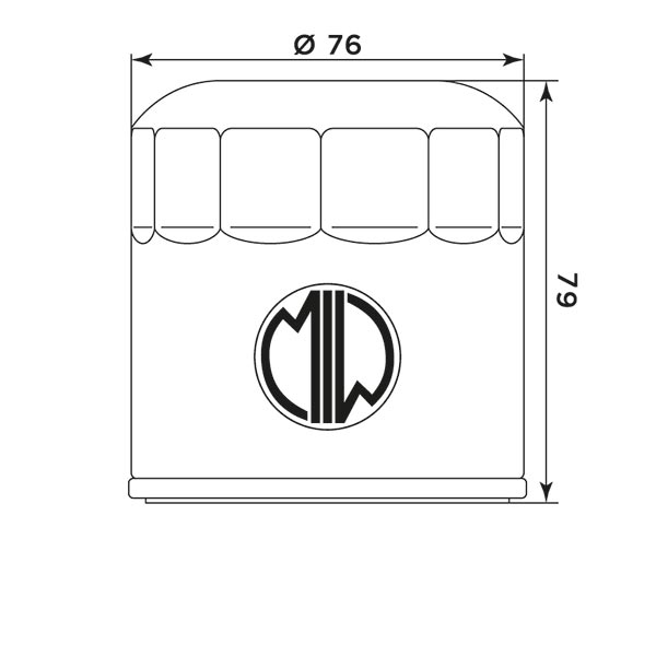 MIW Oil Filter B9002 - 268163 (HF163)