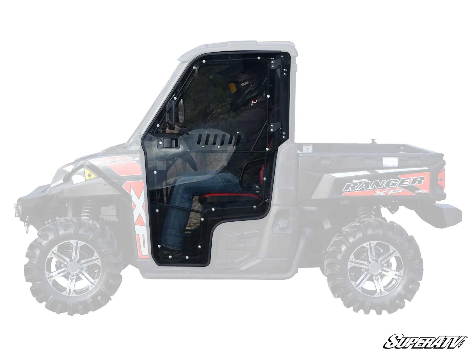 SuperATV Polaris Ranger Cab Enclosure Doors Clear, Super ATV DOOR-P-RAN900-001