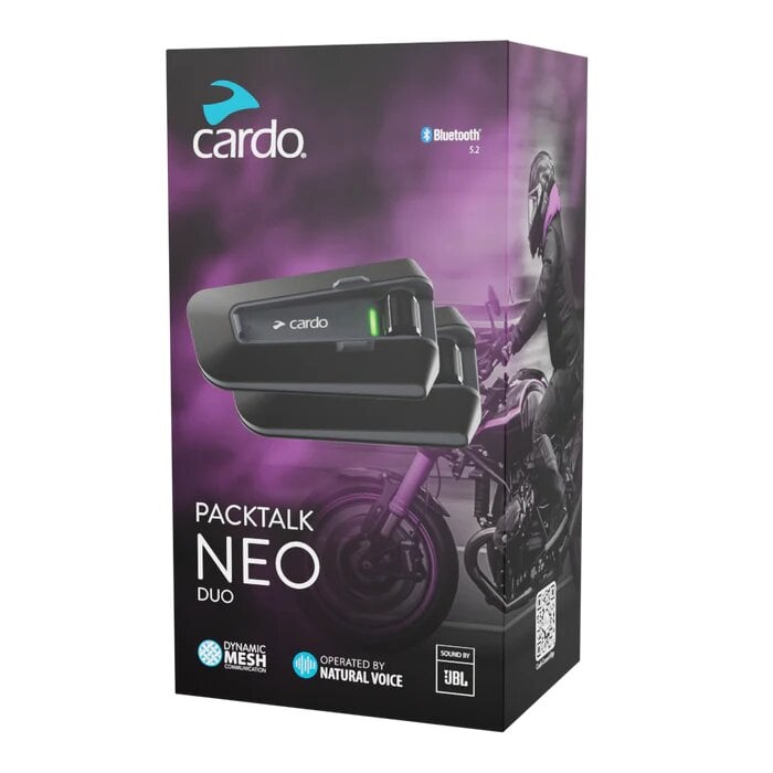 Cardo Packtalk Neo Helmet Intercom Set of 2, Track Communication, Wireless