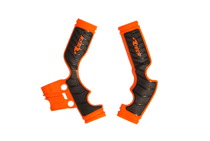 Rtech Plastics Grippy Frame Guard KTM SX 65 2016-24, Husky TC65 2017-24, Gasgas MC 65 2021-23, Orange/black, R-tech R-prtKTMarnr4