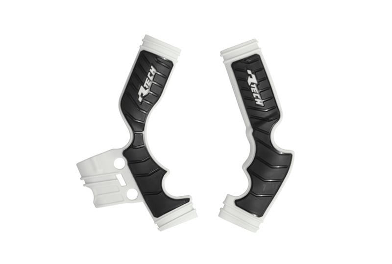 Rtech Plastics Grippy Frame Guard KTM SX 65 2016-24, Husky TC65 2017-24, Gasgas MC 65 2021-23, White/black, R-tech R-prtKTMbnnr4