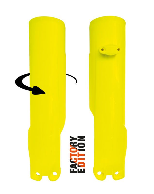 Rtech Plastics Factory Full Wrap Fork Guards 2023/2024 KTM SX/SX-F, Husky FC/TC, Neon Yellow, Rtech R-psKTMgf0093